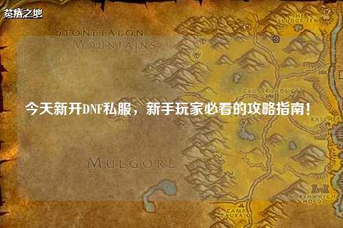 今天新開DNF私服，新手玩家必看的攻略指南！?