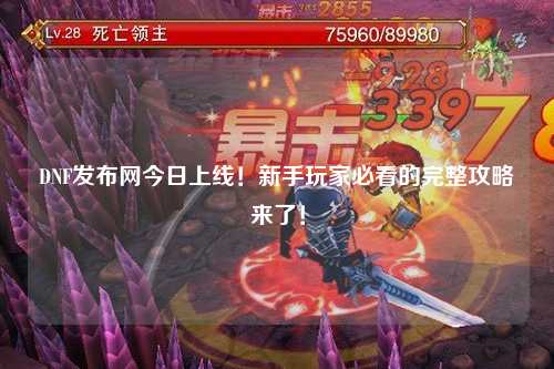 DNF發布網今日上線！新手玩家必看的完整攻略來了！