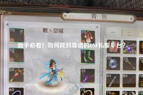 新手必看!如何找到靠譜的DNF私服平臺?
