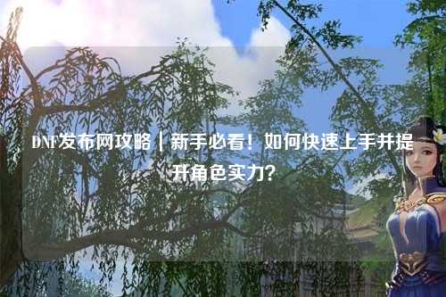 DNF發布網攻略|新手必看!如何快速上手并提升角色實力?