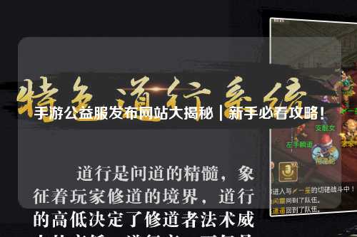 手游公益服發(fā)布網(wǎng)站大揭秘|新手必看攻略!