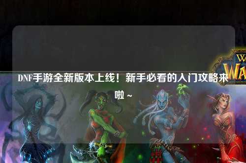 DNF手游全新版本上線！新手必看的入門攻略來啦～